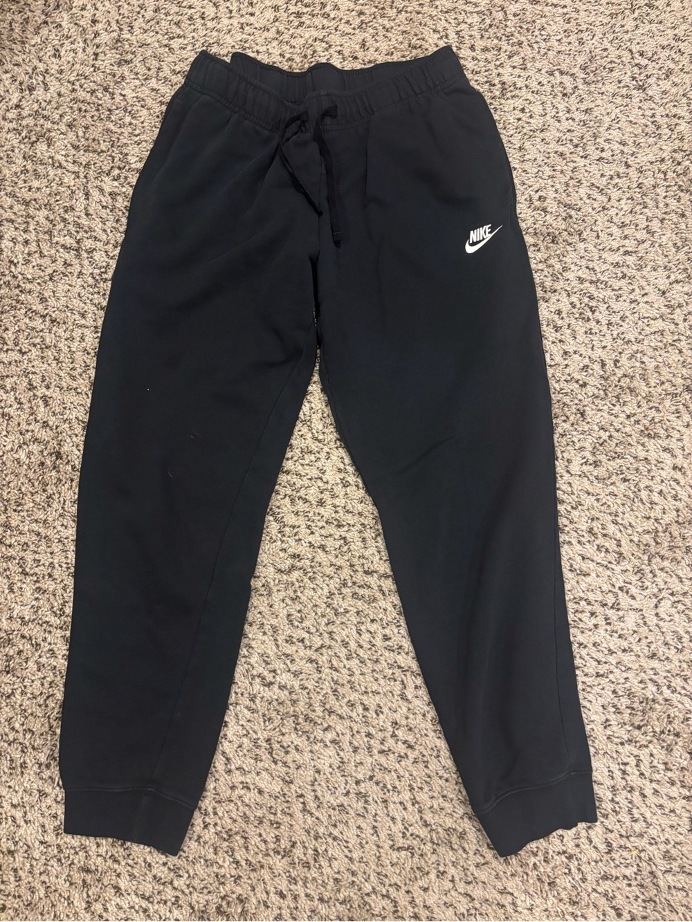 Nike Black Track Joggers with White Swoosh